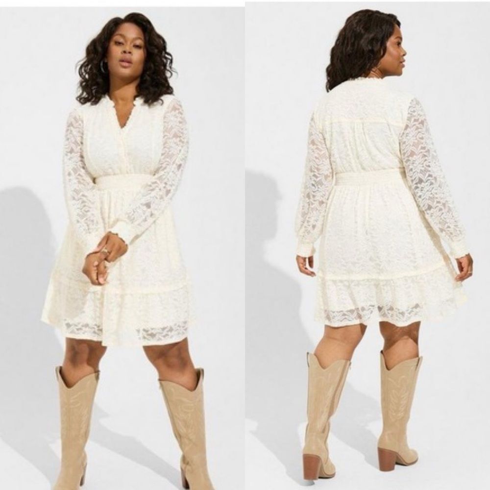 Torrid Mini Stretch Lace Tiered Dress Size 0 NWT